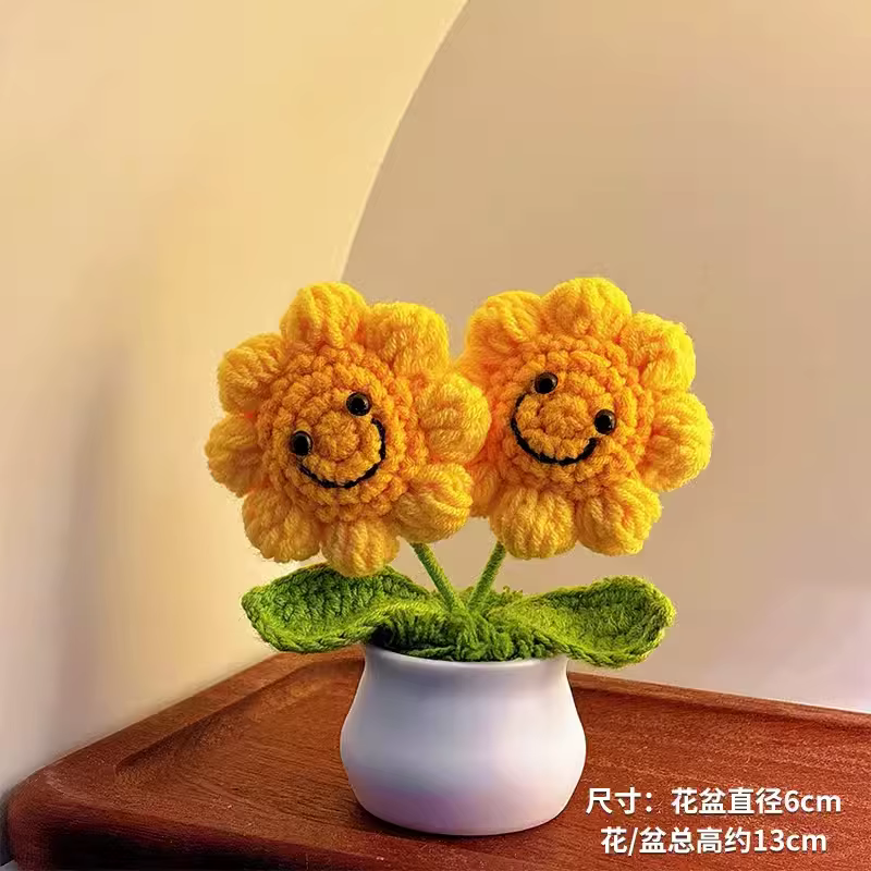 Tournesol Crochet fleurs tricotées fleur Graduation 2025 cadeau d'invité de mariage