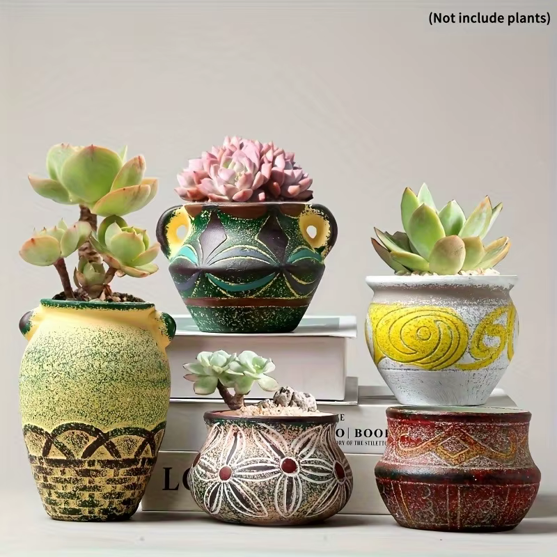 Pots de jardin succulents en céramique
