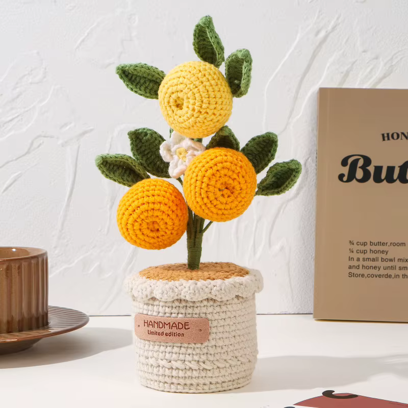 Pot de fleurs en crochet fait main