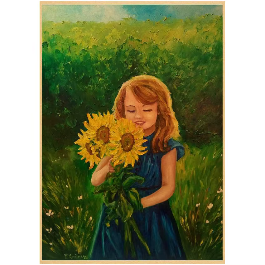 Affiches de peinture à l'huile tournesol
