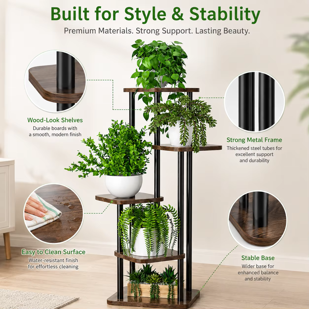 Étagère à plantes à 5 niveaux