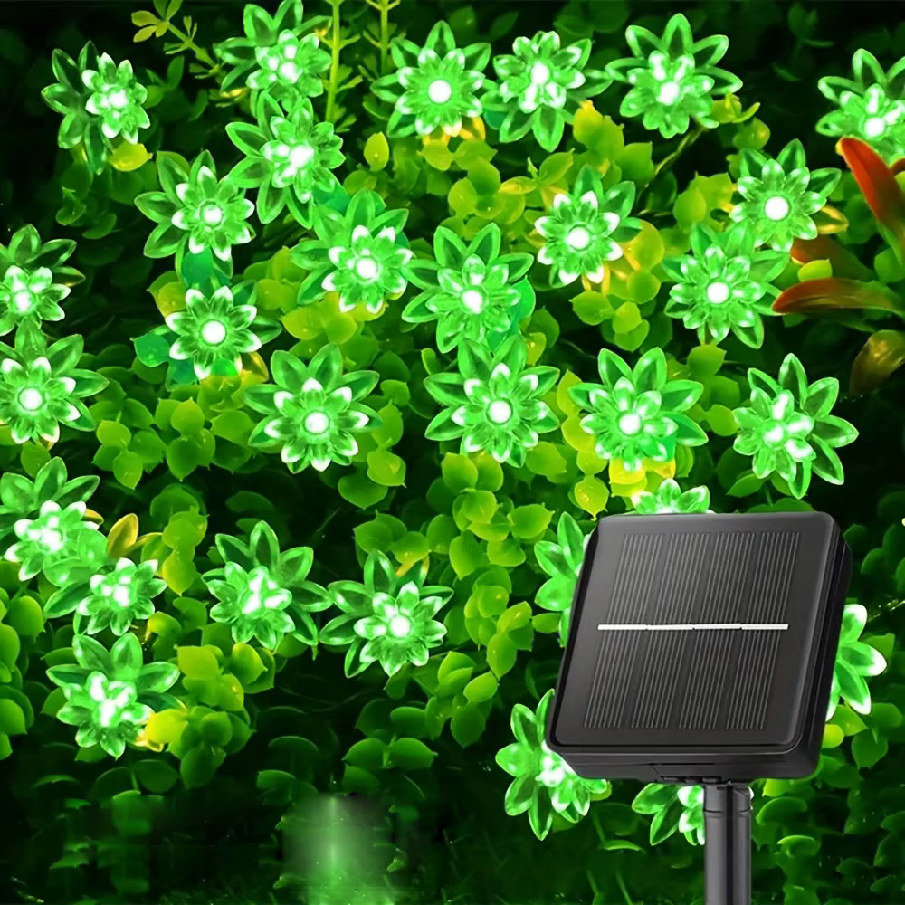 Guirlandes lumineuses solaires en forme de fleur de lotus