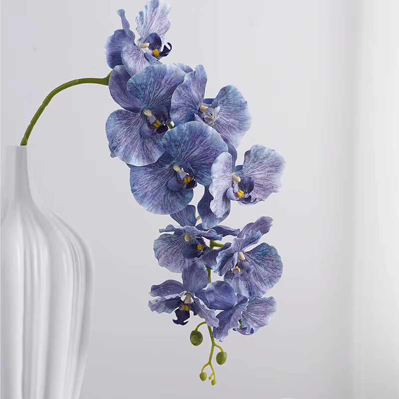 Branches de fleurs de Phalaenopsis artificielles à 9 têtes