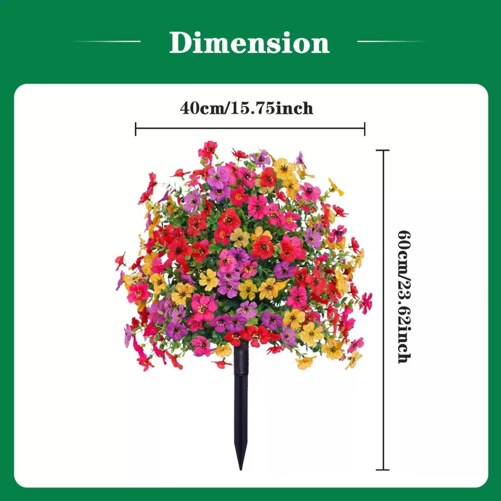 Fleurs artificielles de pétunias avec piquet de fixation