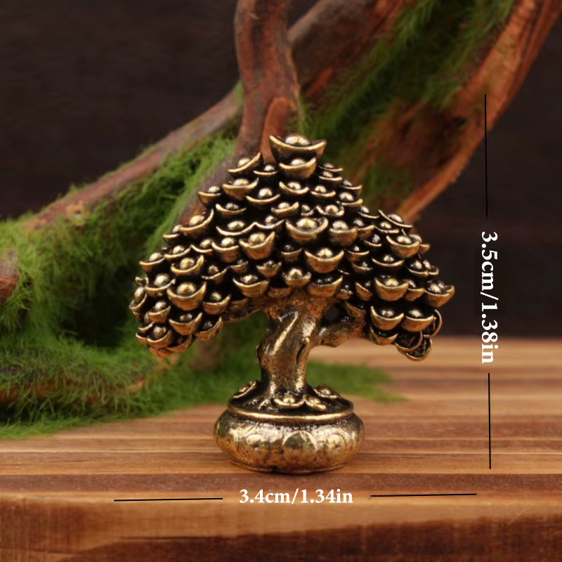 Figurines Feng Shui d'arbre de richesse chinoise en laiton