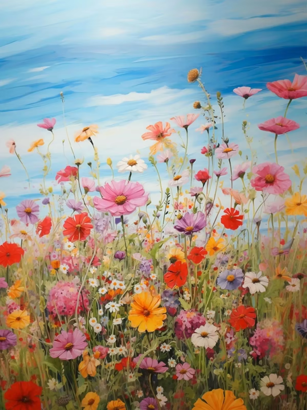 Toile de peinture de fleurs abstraites