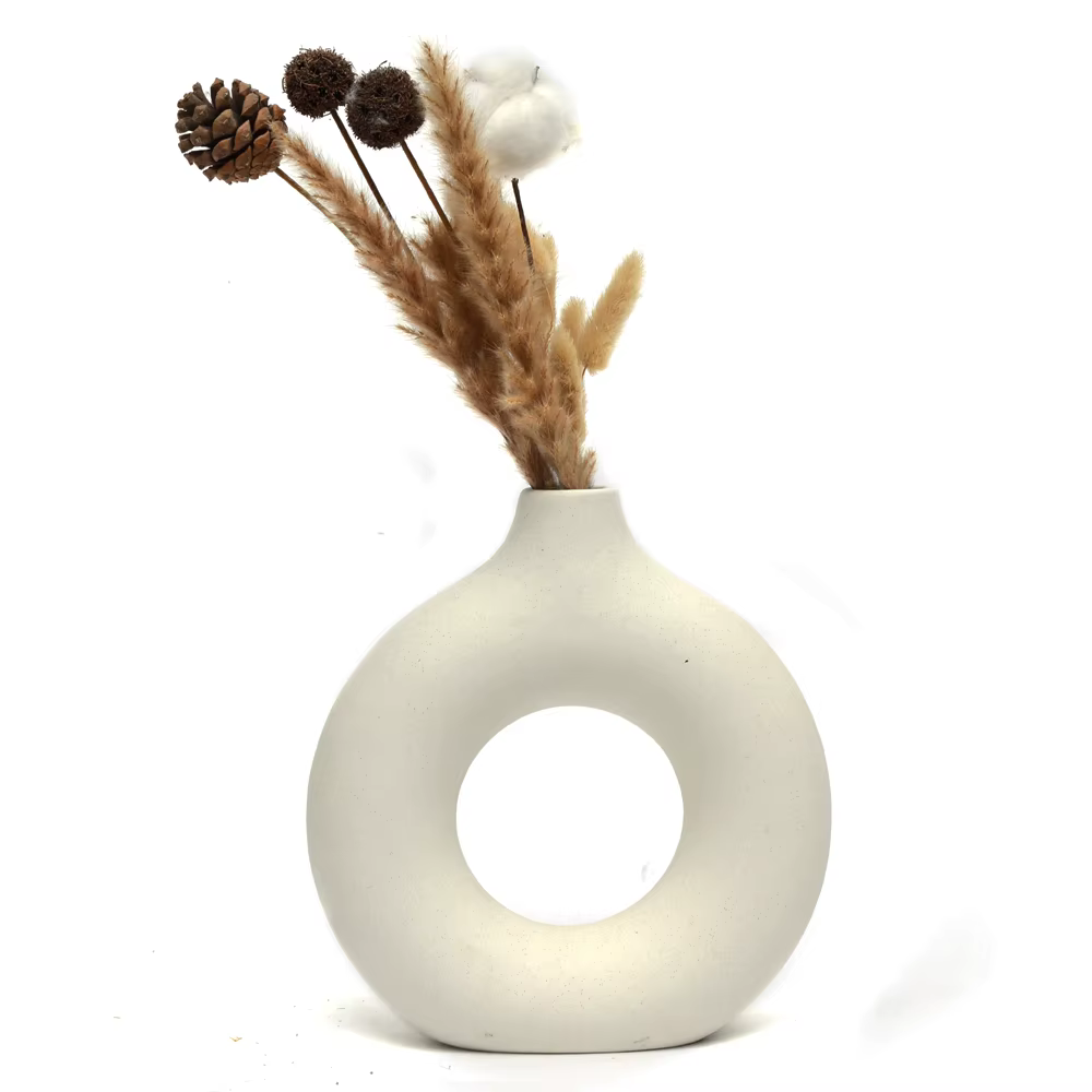 Vase nordique circulaire creux en céramique