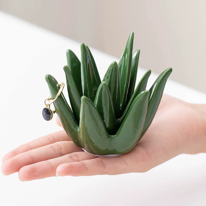 Anneau Cactus en céramique nordique à l'aloe vera