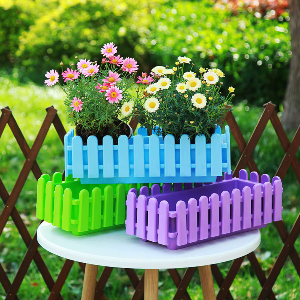 Pots de fleurs rectangulaires portables