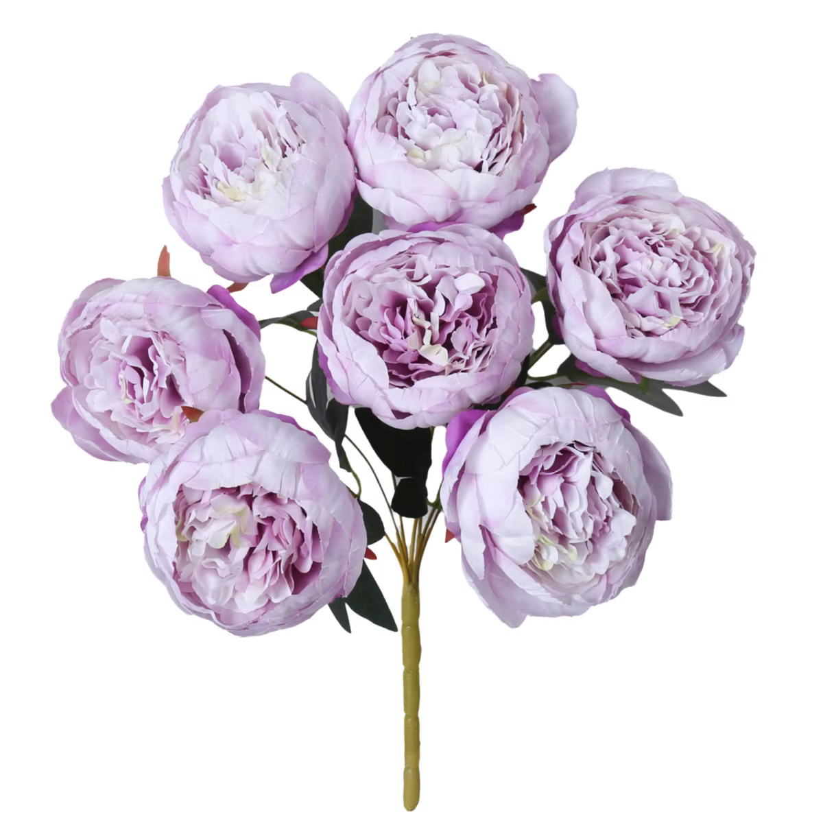 Bouquet de 7 grandes pivoines artificielles en soie pour mariage en extérieur