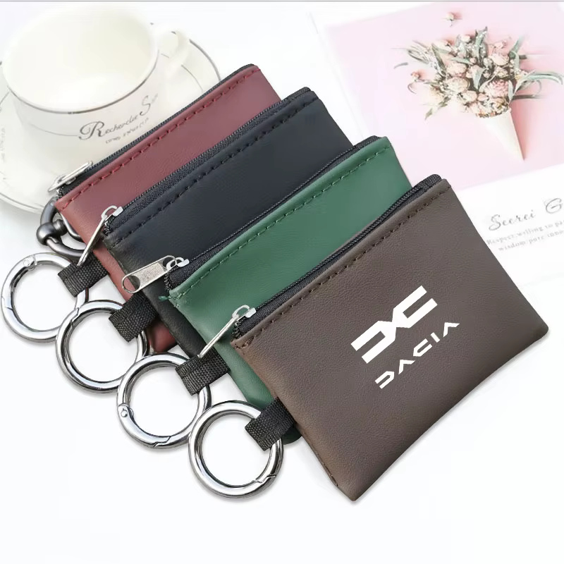 Accessoires de voiture en cuir clé portefeuille carte sac emblème porte-clés pochette pour Dacia Bigster printemps Duster Sandero Jogger Dokker Lodgy RS