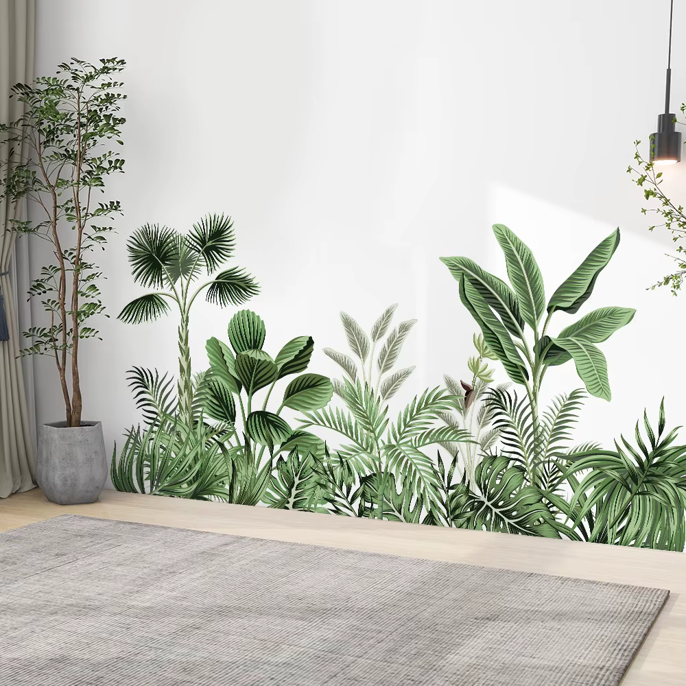 Autocollants muraux plante tropicale Jungle pour salon maison chambre armoire décoration murale auto-adhésif vinyle autocollant papier peint