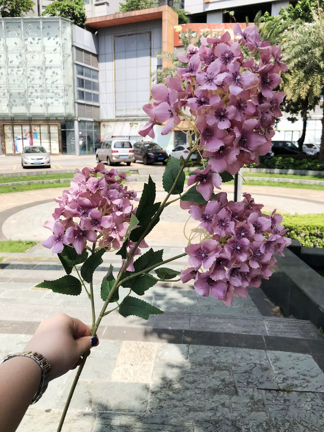 Plante artificielle d'hortensia en soie