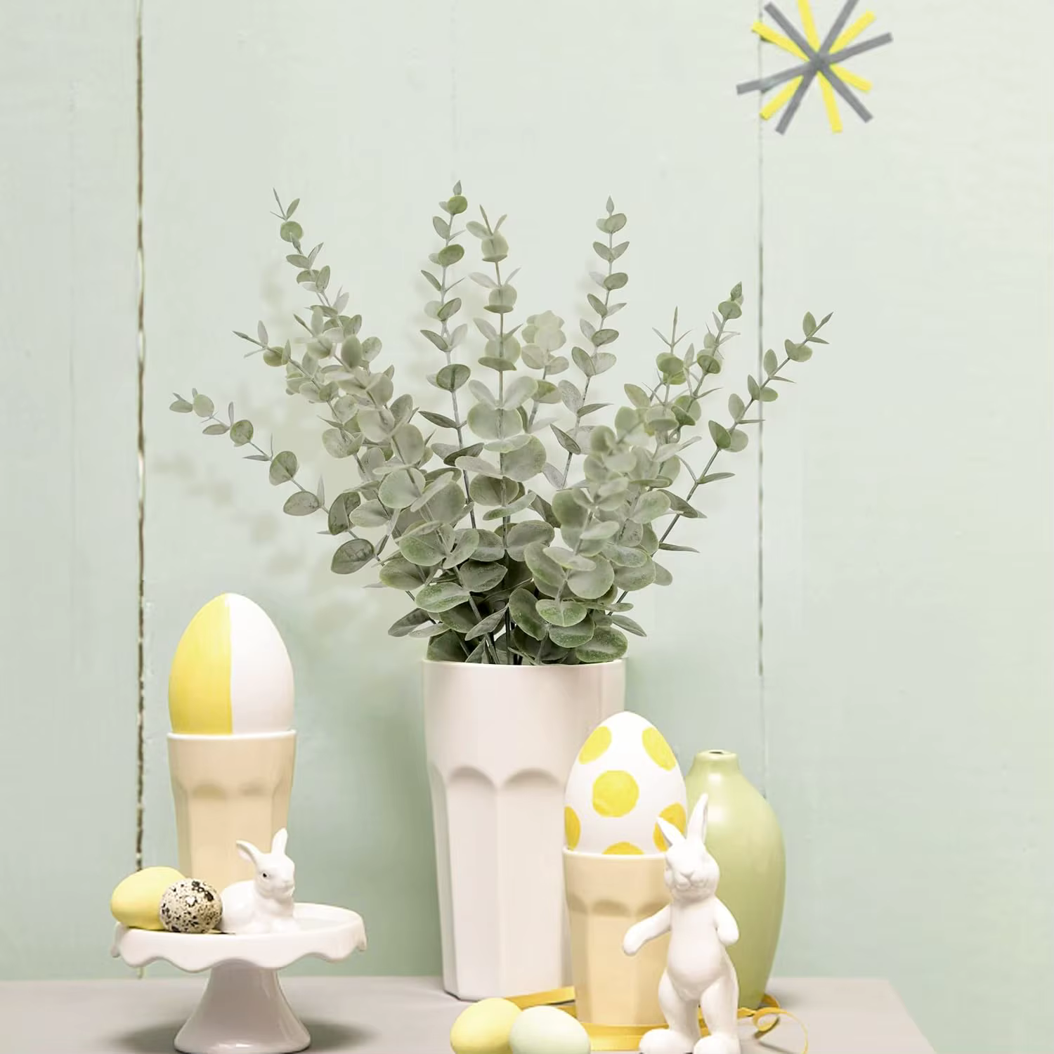 10-50 pièces bricolage artificiel Eucalyptus tenture murale décor verdure Boho décorations pour la maison ferme plantes rustiques pour mariage