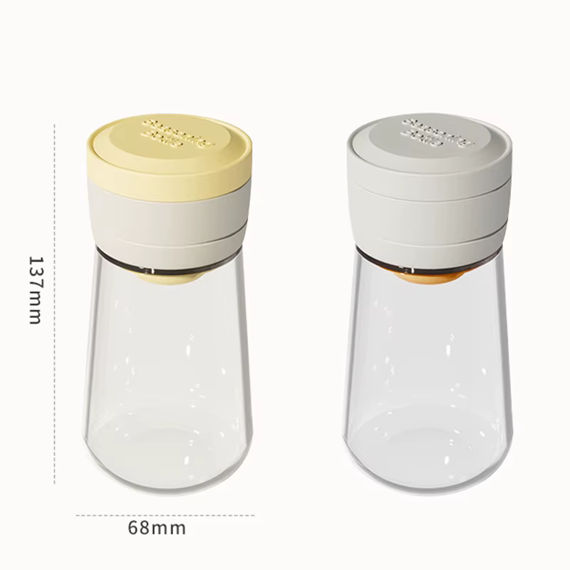 Distributeur de sel sans besoin de presse, réservoir de sel, bouteille de sucre en verre, Shaker, boîte d'assaisonnement de cuisine, récipient de sel résistant à l'humidité