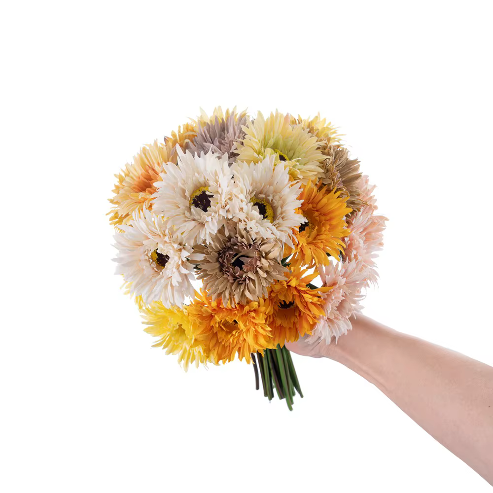 Fleurs artificielles en soie de marguerite Gerbera de 11 pouces