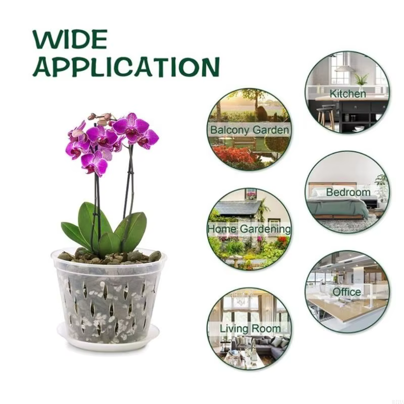 Paquet 5 porte-fleurs en plastique visibles avec trous Drainage pour une forte croissance entretien facile des 87HA