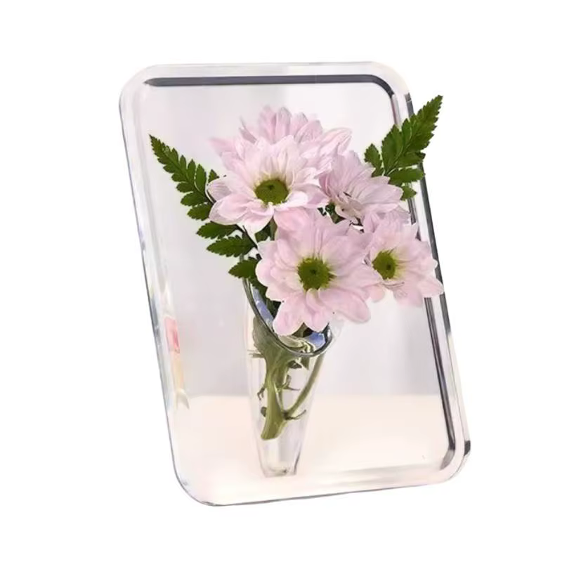 Vase à fleurs en acrylique transparent