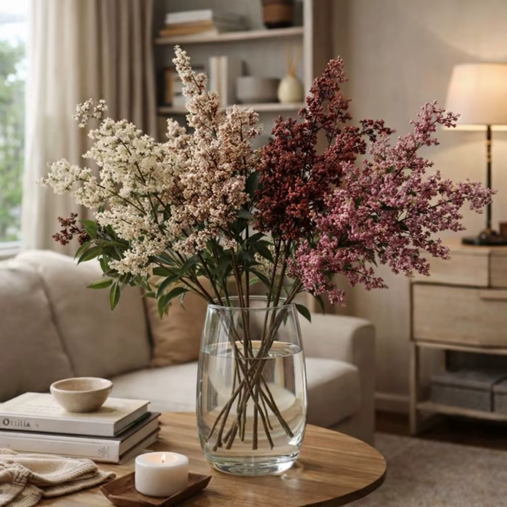 Branche de baies de Nandina artificielles en plastique