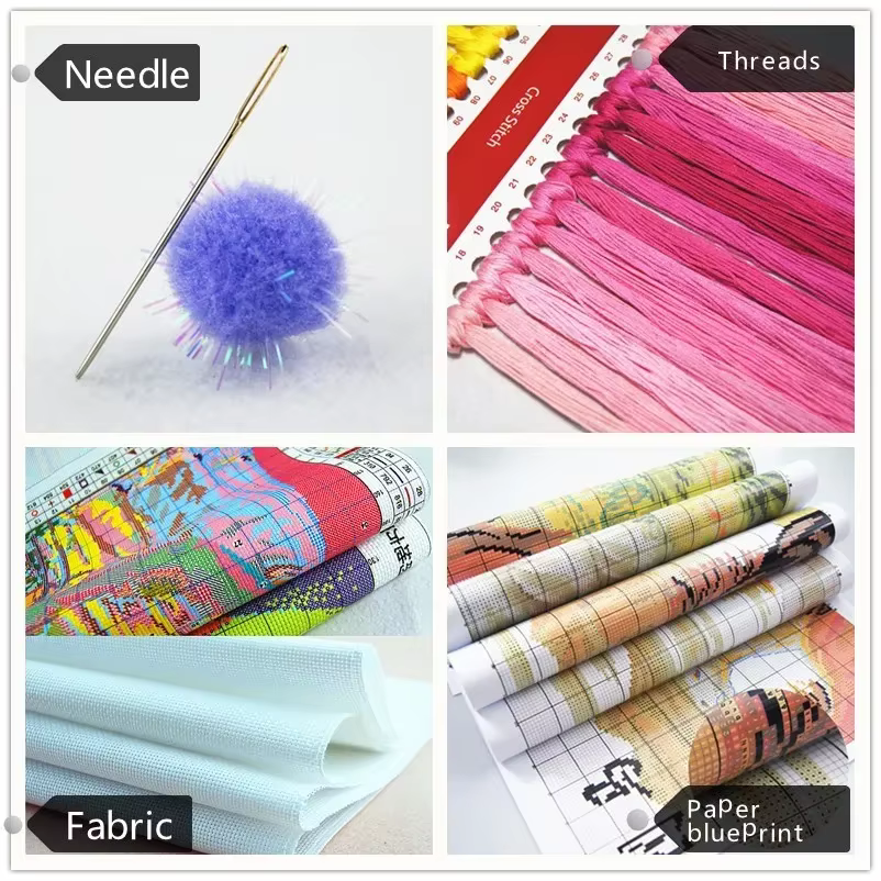Joy Sunday ensembles pour broderie point de croix fleurs plante bricolage Kits de couture motifs