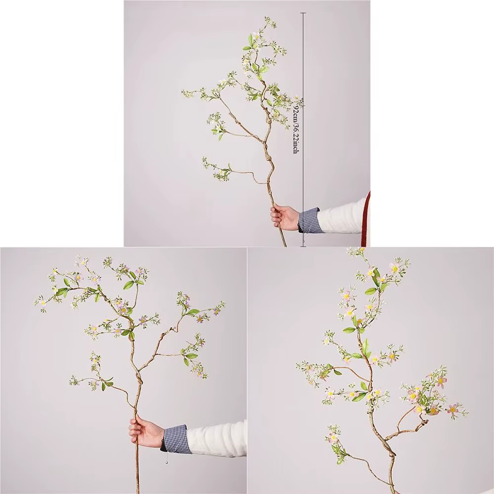 Petites Branches de Chrysanthèmes Sauvages Artificiels Réalistes en Soie Écologique