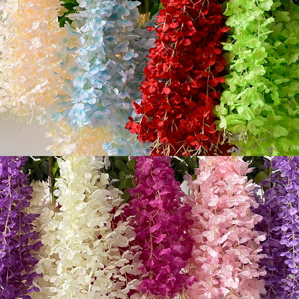 Guirlande de fleurs artificielles en glycine