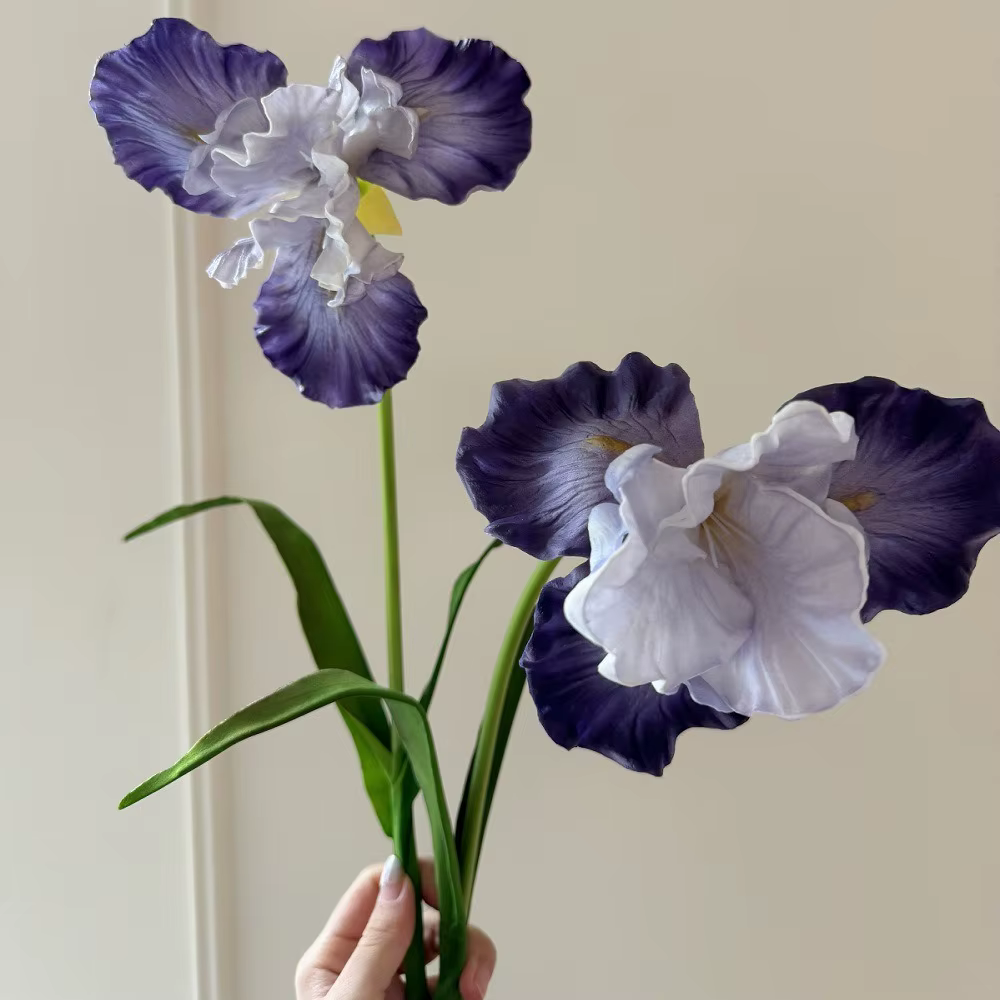 Fleur d'iris artificielle violette en PU
