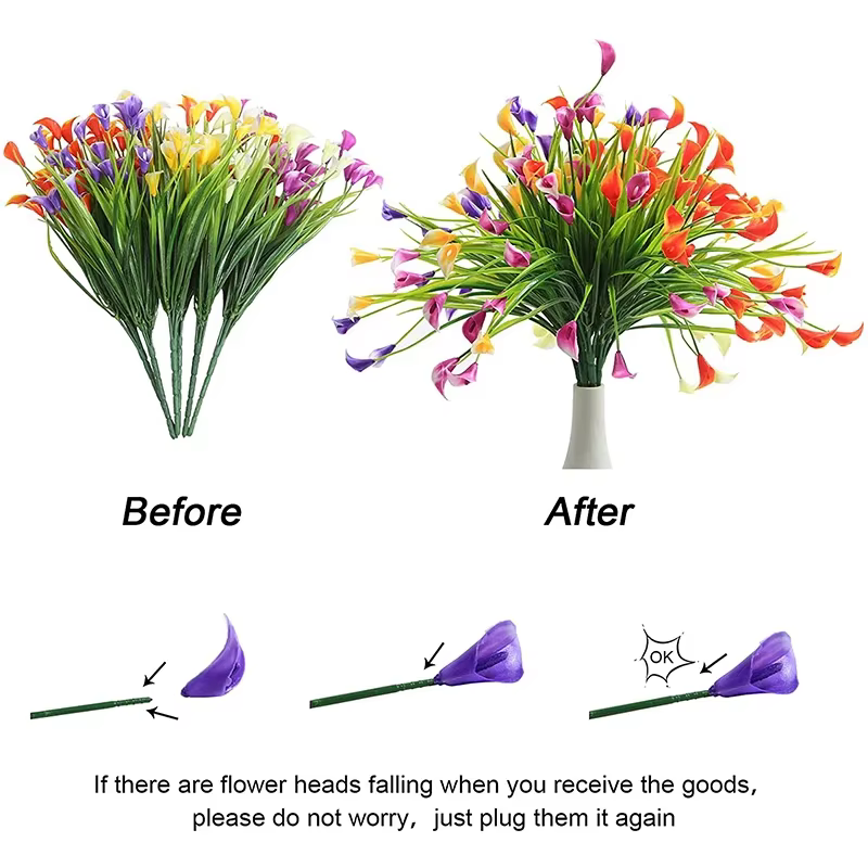 Uflower – Bouquet de lys Calla artificiel