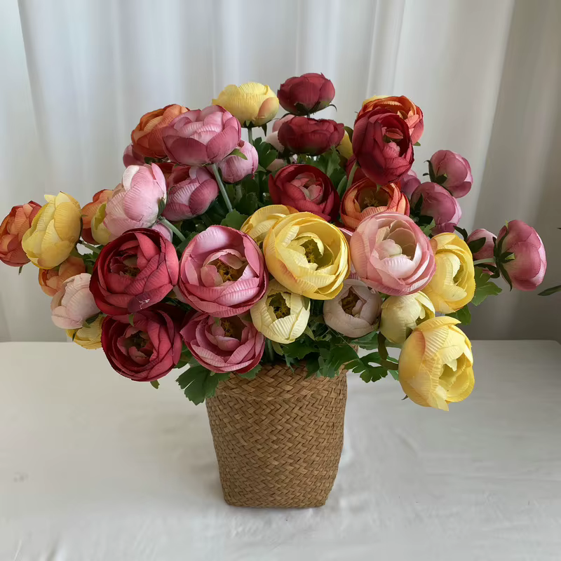 6 pièces de fleurs artificielles en soie