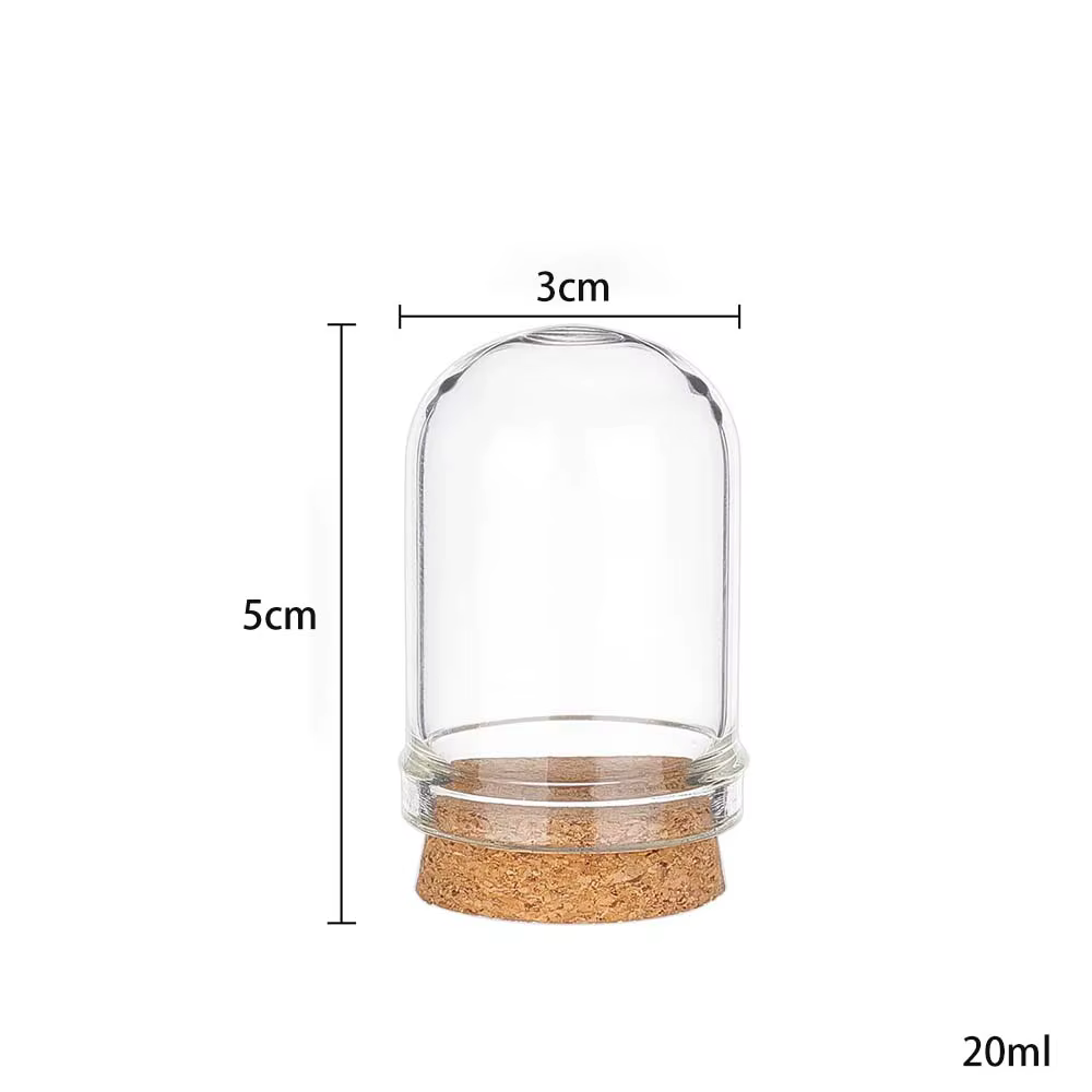 Cloche cloche pot d'affichage en verre dôme avec Base en liège Mini bouteilles en verre dôme pots décoratifs pour le stockage de fleurs décor de fête à la maison
