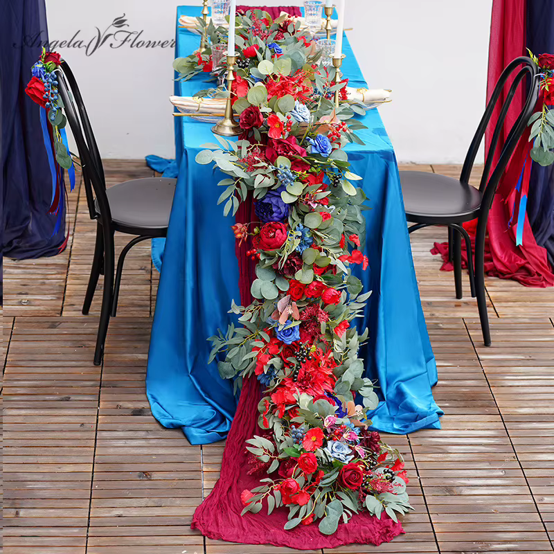 Plantes rouges et bleues