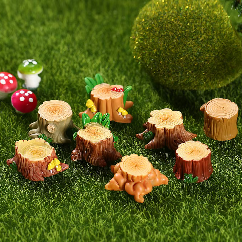 Mini souche d'arbre en résine
