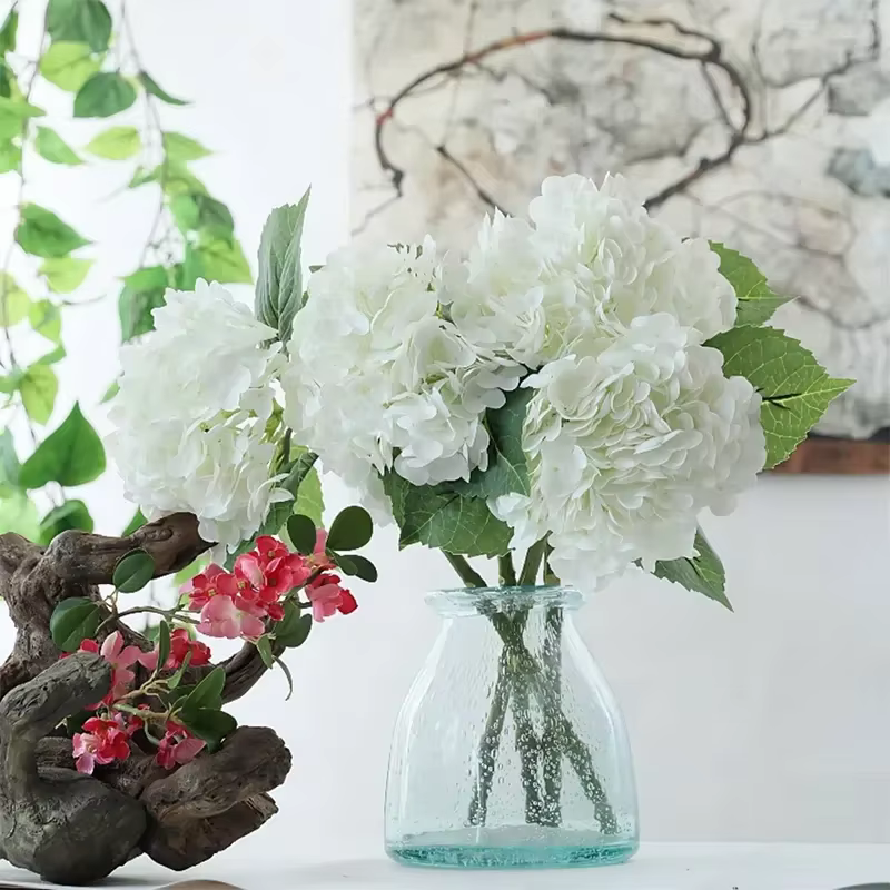 Hortensia Artificiel en Latex au Toucher Réel