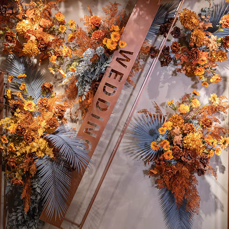 Matériel de fleurs de simulation de série orange