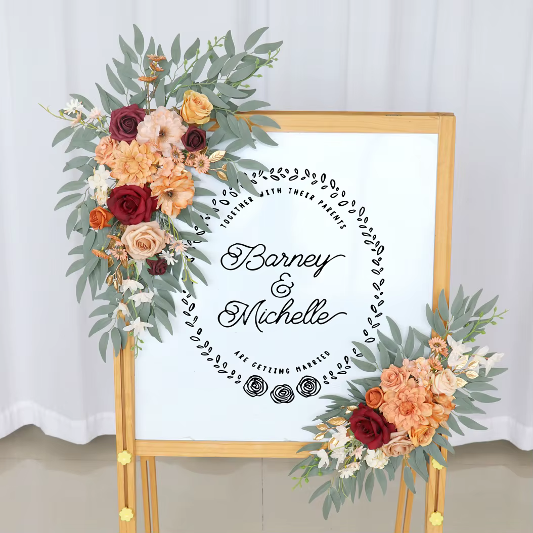 Yannew-Fleurs de signe de bienvenue de mariage