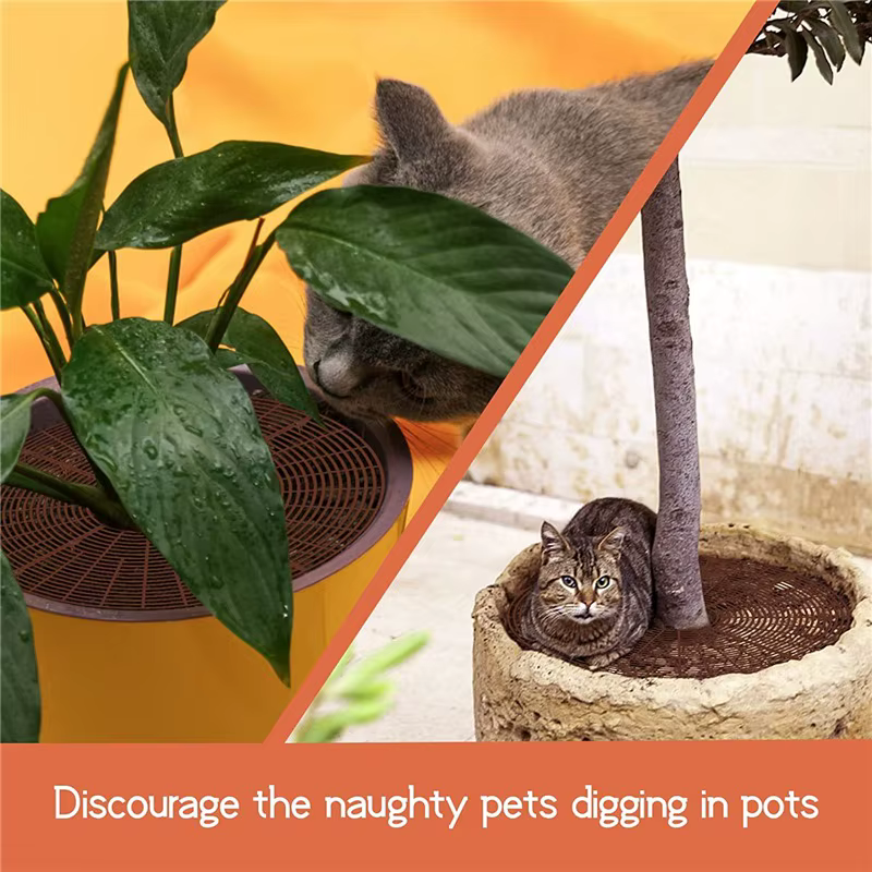 Protection de sol pour pot de plante avec grille