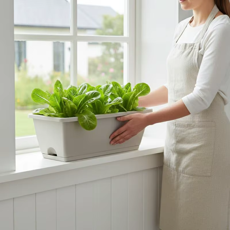 Pot de fleurs auto-absorbant avec base de drainage pour plantes d'intérieur