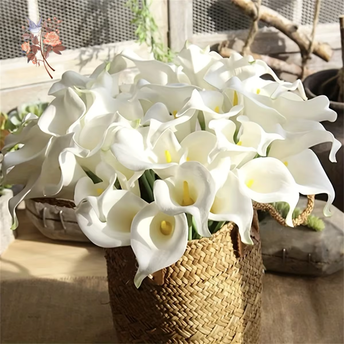 Fleurs Artificielles de Lys Calla Blanc pour Patients