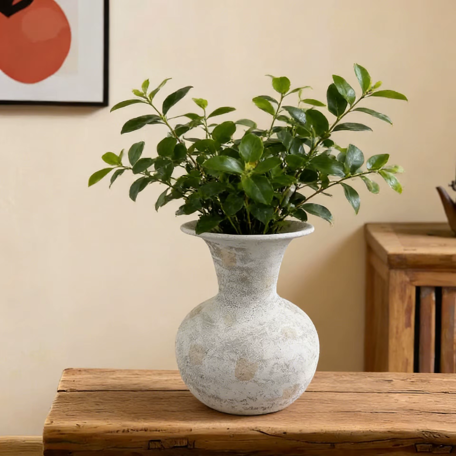 Vases et pots à fleurs en métal imitation poterie rustique vintage