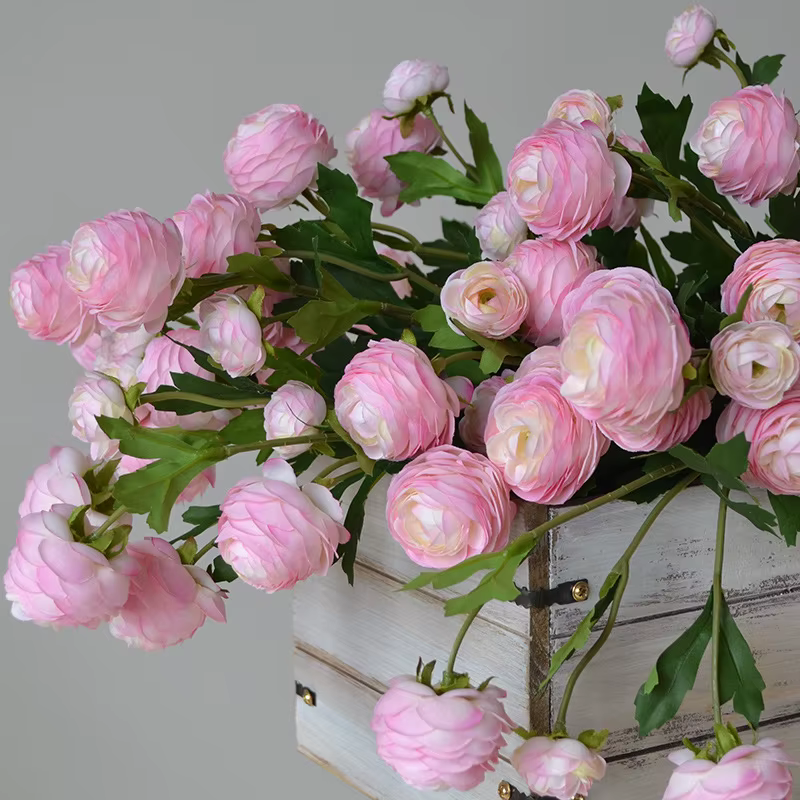 Fausses fleurs de rosée à 3 têtes, 5 pièces/lot
