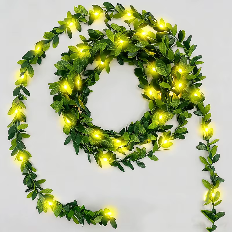 Guirlande lumineuse LED 2M en feuilles d'eucalyptus
