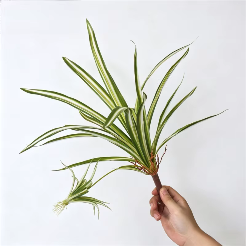Lot de 5 plantes artificielles Chlorophytum Comosum roses