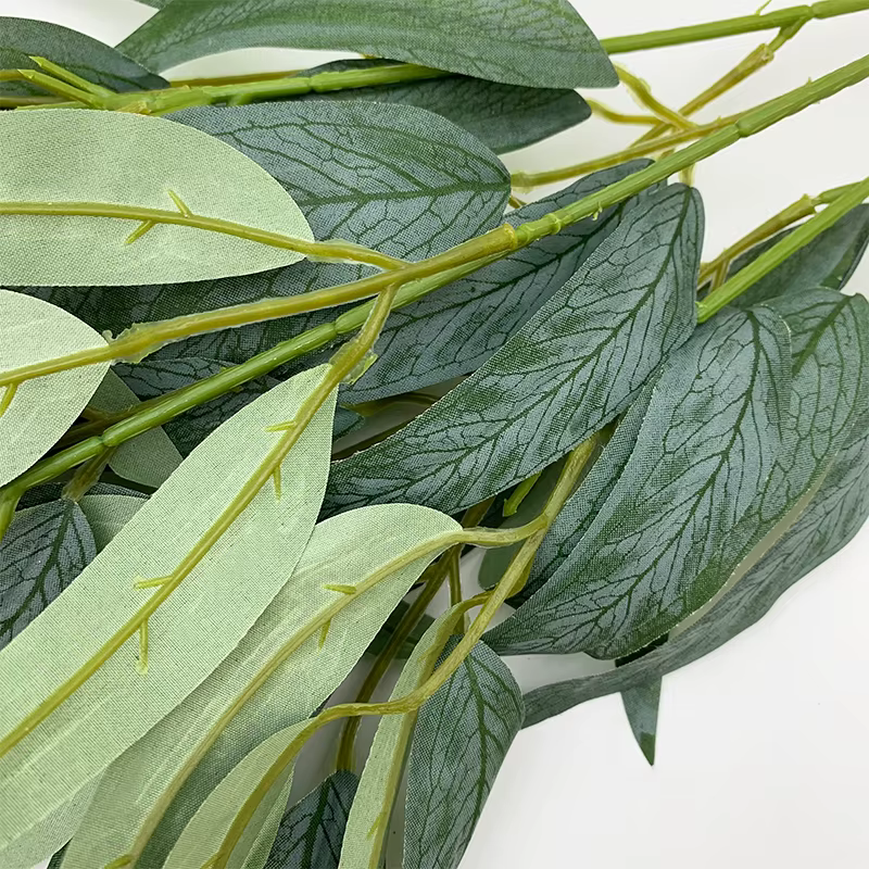 Plantes vertes feuille de saule fleur artificielle branche en osier Floral mariage maison chambre Table décoration jardin Photo accessoires A7605