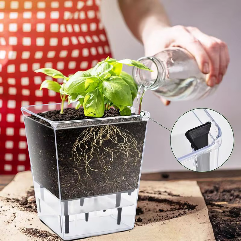 Pots à fleurs auto-arrosants avec trous de ventilation