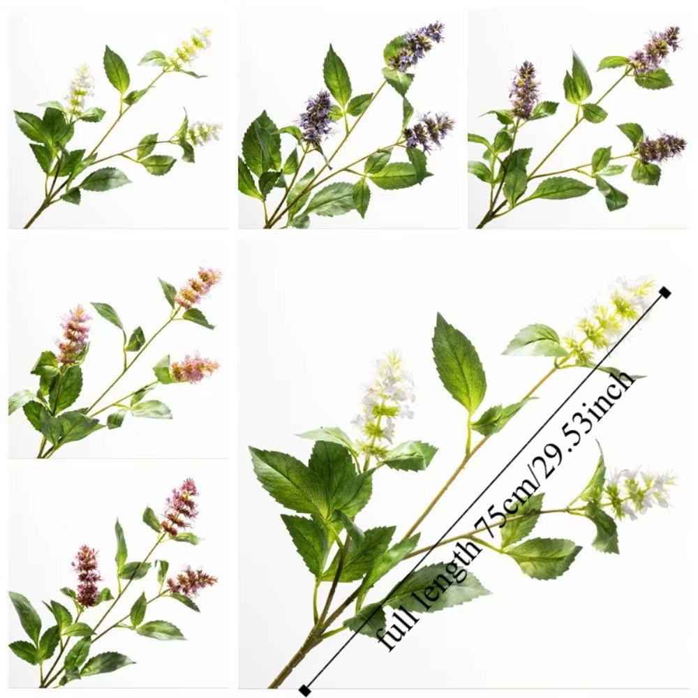 Fleur artificielle de Pogostemon à 3 têtes