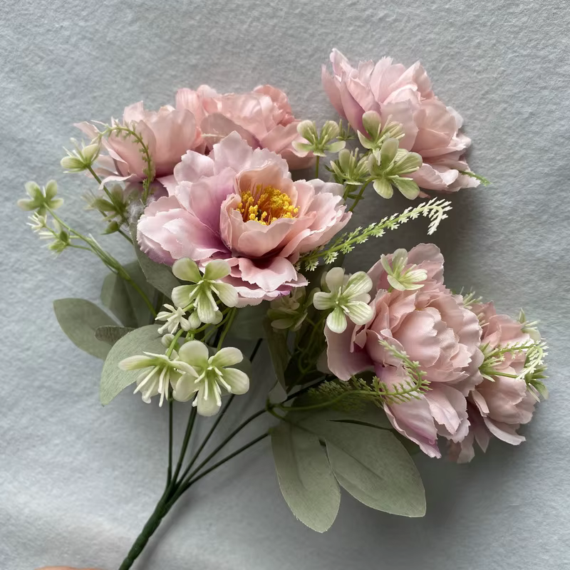 Bouquet de pivoines artificielles à 6 têtes