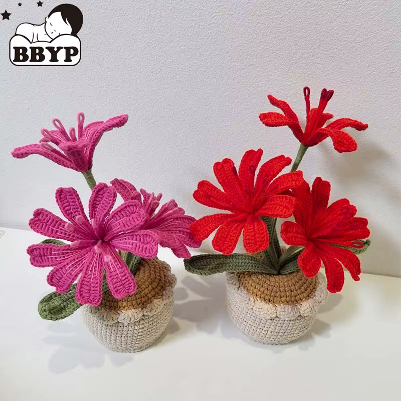 Vase à fleurs en Crochet