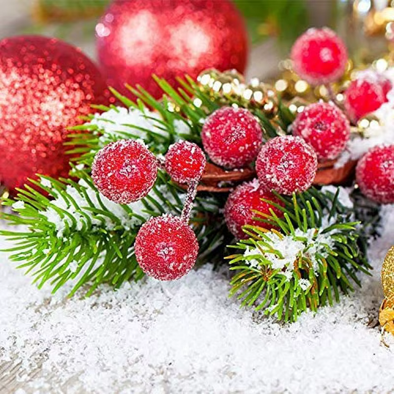 Baies artificielles givrées de Noël