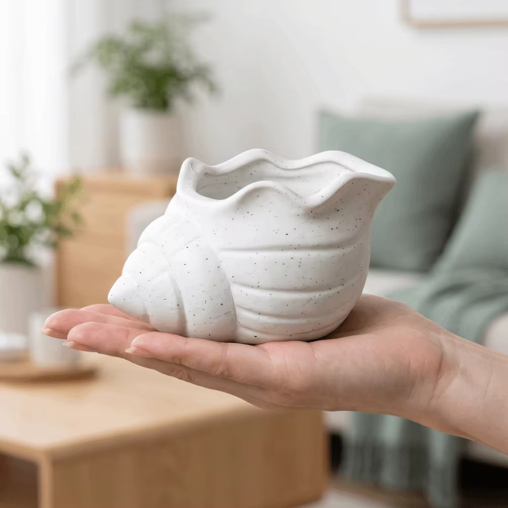 Pot de fleurs amusant en forme de coquillage imprimé en 3D