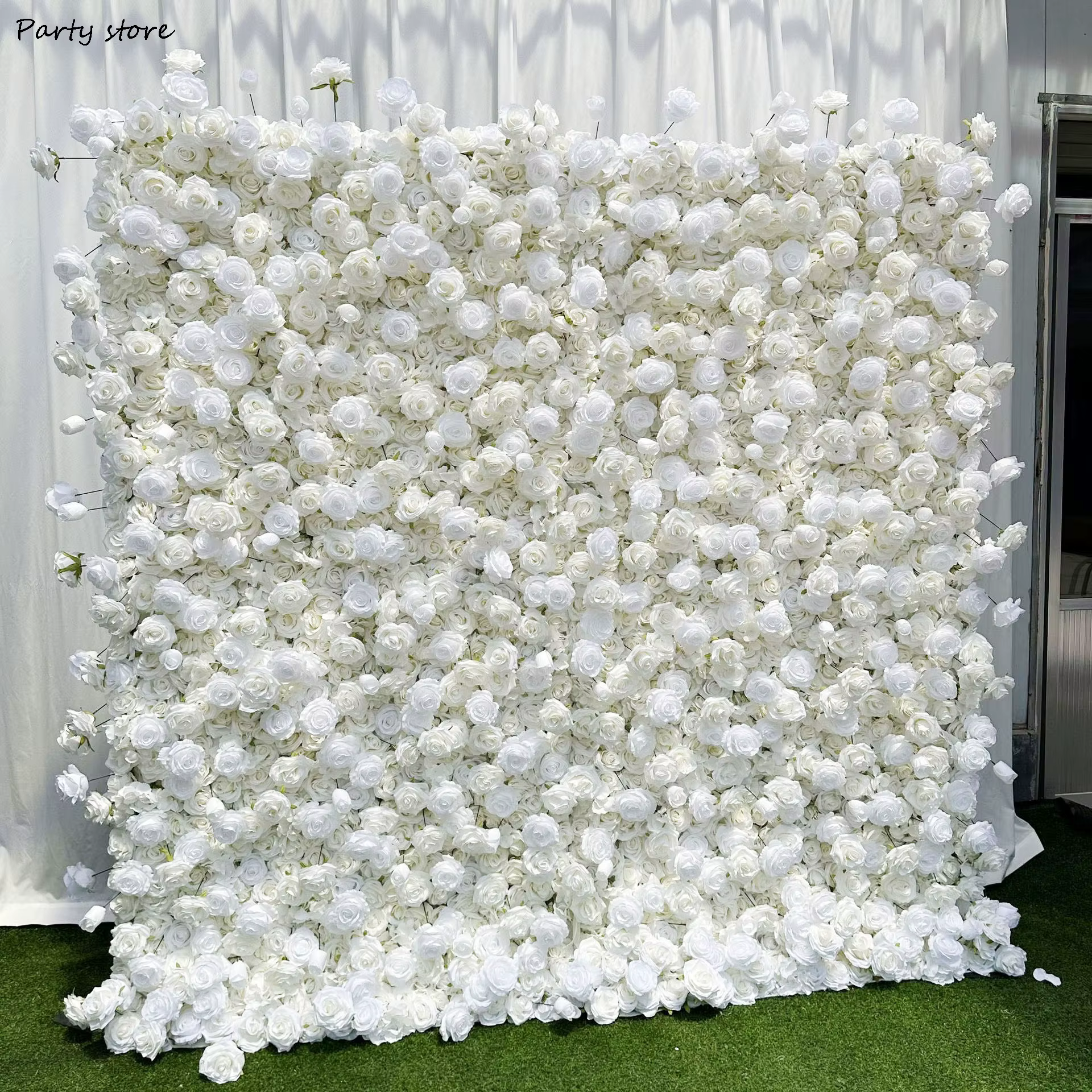 Mur de Fleurs Artificielles Blanches 5D